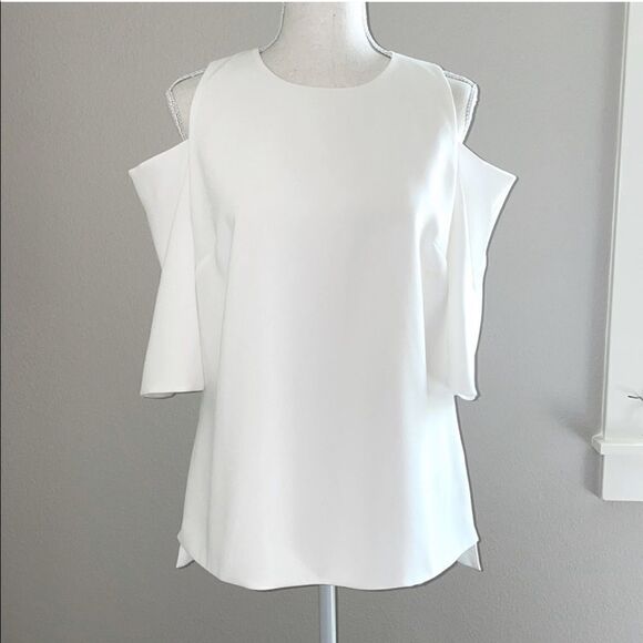 Ted Baker Careo Cold Shoulder Ecru Top TED 4/US 10 - Picture 1 of 10